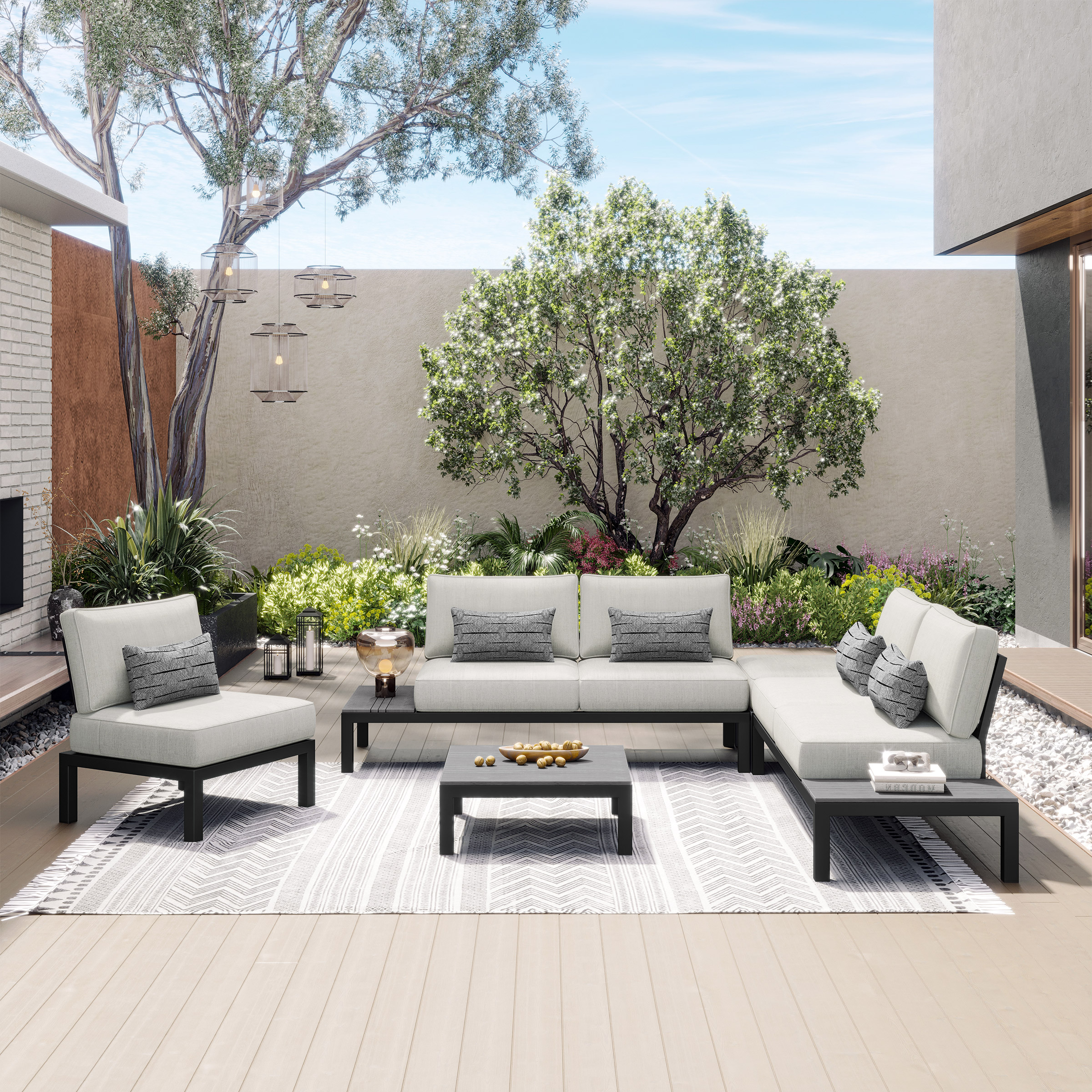 Colonial 5piece Patio Sectional Conversation Set Costco