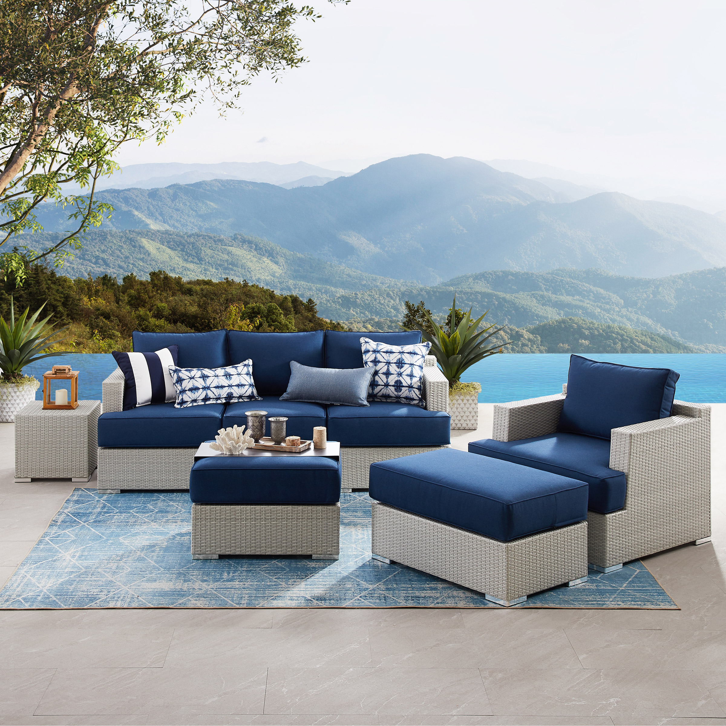 Milano 7piece Patio Sectional Conversation Set Costco