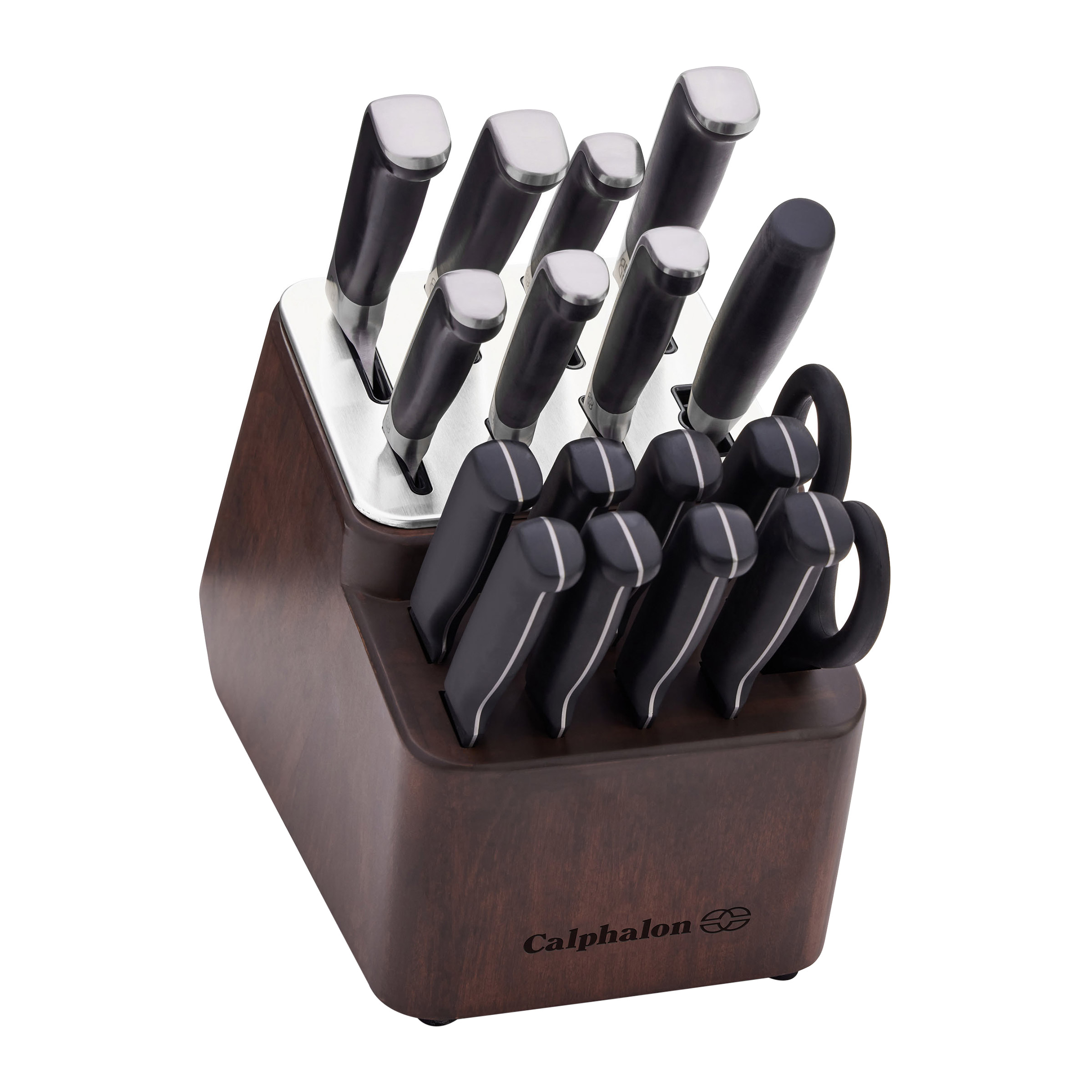 Calphalon Premier SharpIN Knife Set with Sharpening Knife Block, 18-piece Carbon Steel Kitchen Knife Set