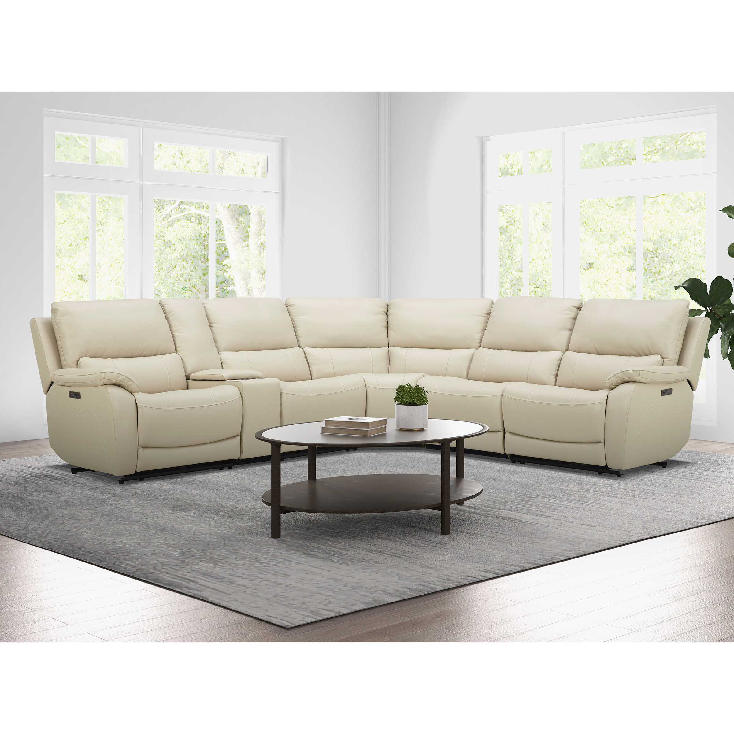 Gilman Creek Top Grain Leather Power Reclining Sectional Costco