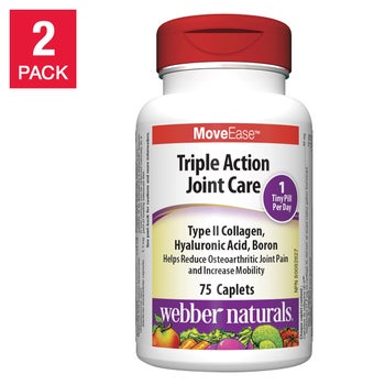 webber naturals Triple Action Joint Care - 75 caplets, 2-pack