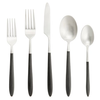 Fortessa Velo Black and Brushed 20-piece Flatware Set | Costco