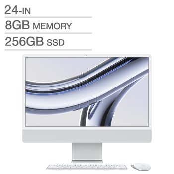 Apple 24 in. iMac, Apple M3 Chip, 8 GB RAM, 256 GB SSD, Silver