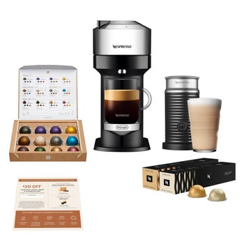 Nespresso Vertuo Next Deluxe with Aeroccino 3 and 32