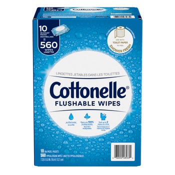 Cottonelle Flushable Wipes, 10 x 56 Wipes