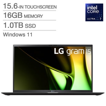 LG Gram 15.6 in. Touchscreen Laptop, Intel Core Ultra 7 155H -16GB RAM, 1TB SSD