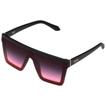 Quay hindsight matte black frame pink ombre gradient fade flat brow‎ sunglasses NEW Rare! ReAD* Quay Hindsight black purple | Mercari main image 3