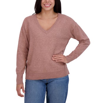 Lucky Brand Women's V-Neck Sweater, Pink, Large Costco