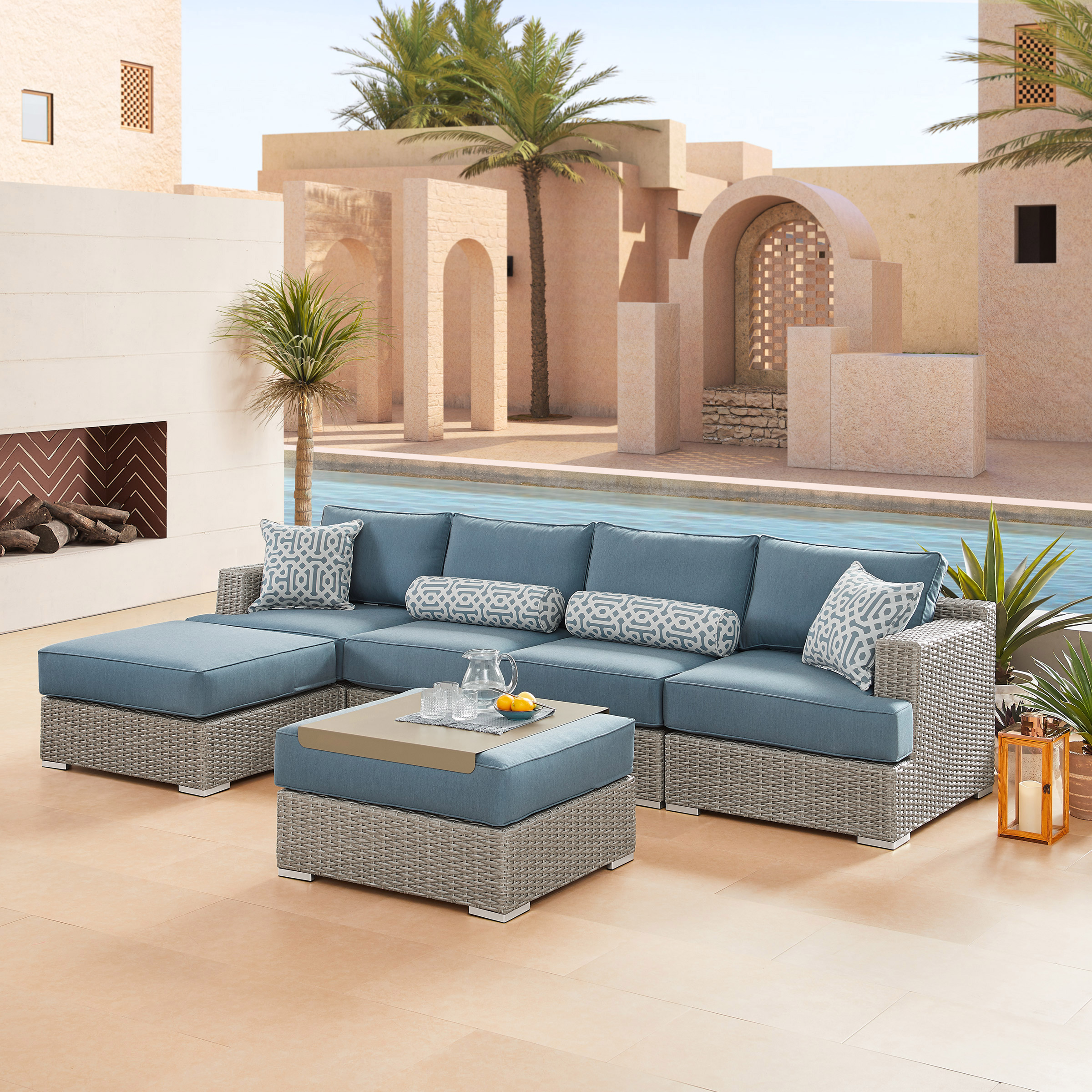 Niko 6piece Patio Sectional Conversation Set Costco