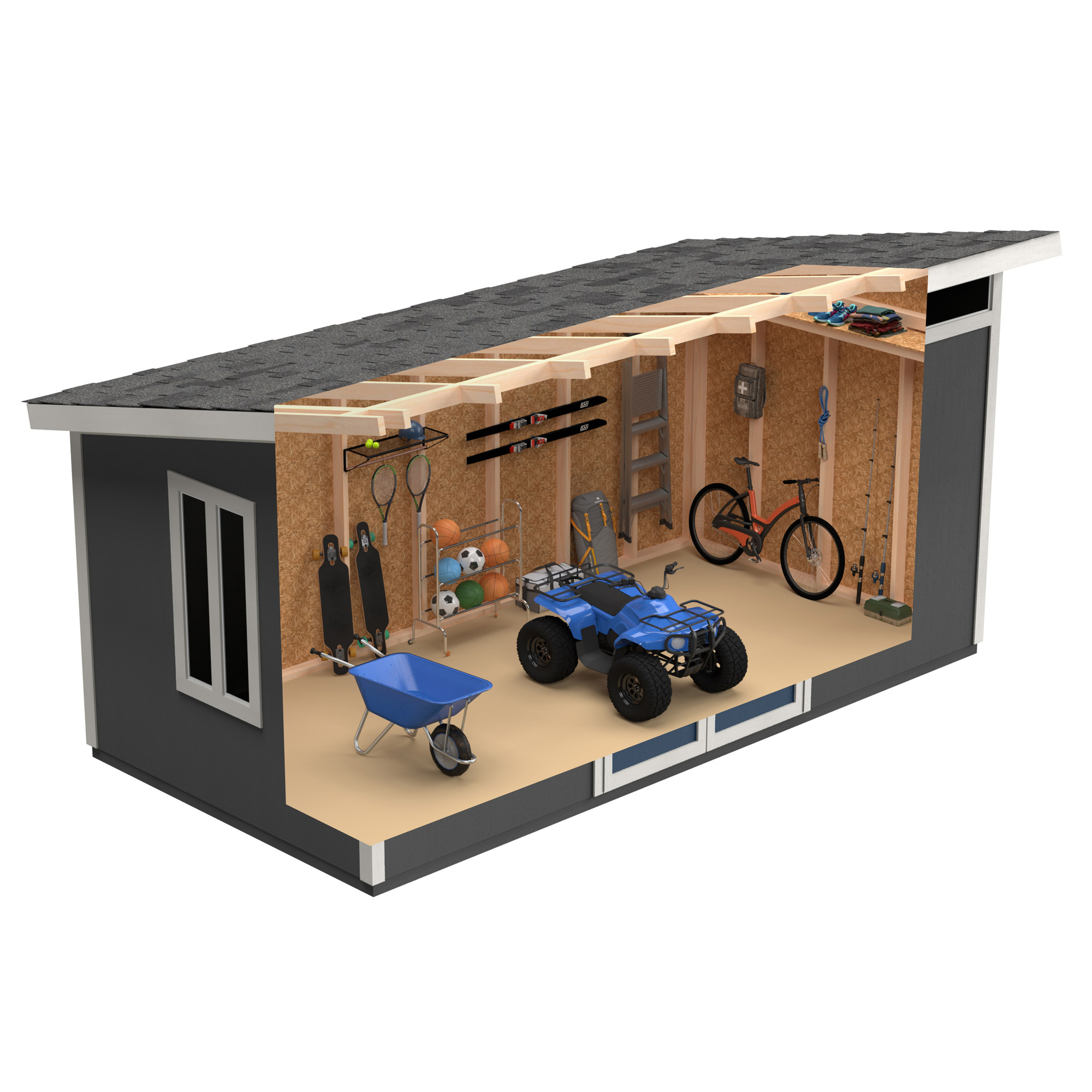Yardline palmetto 16 x 8 wood shed do it yourself assembly costco