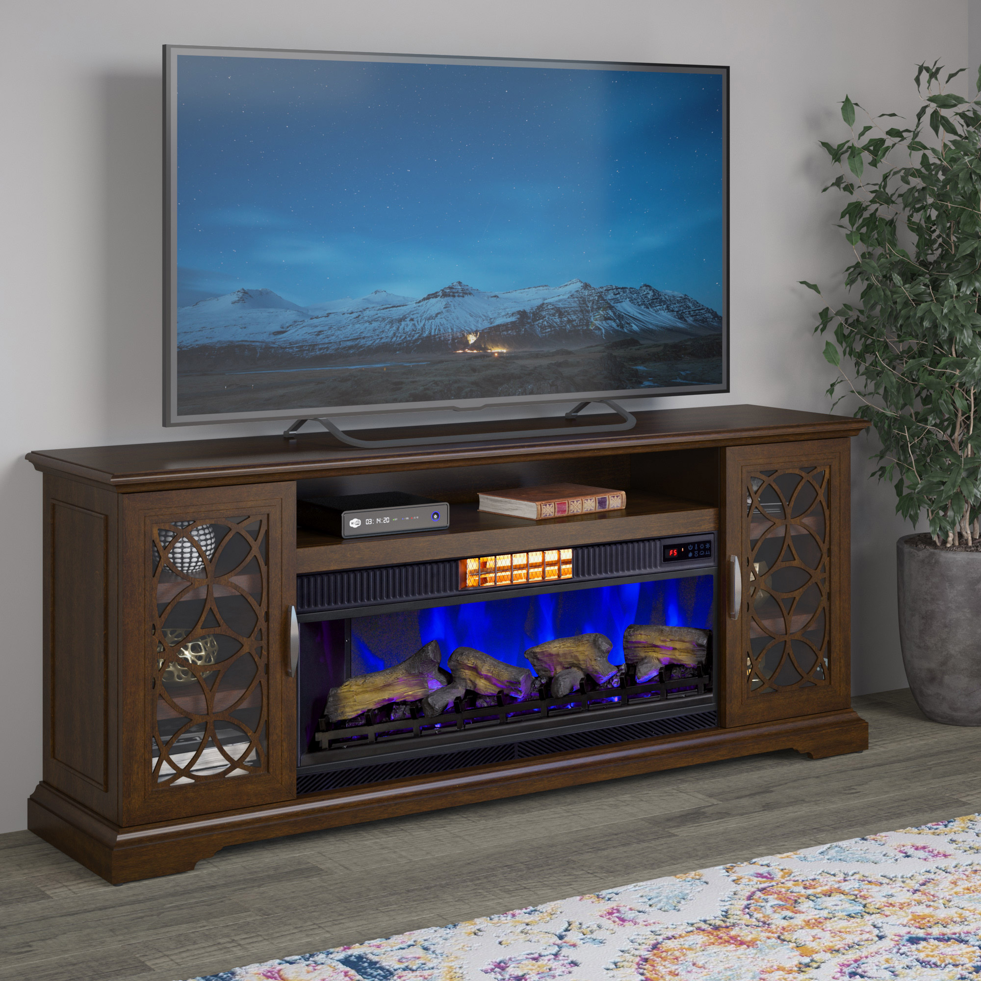 Tresanti Luna TV Console with ClassicFlame CoolGlow 2-in-1 Electric ...