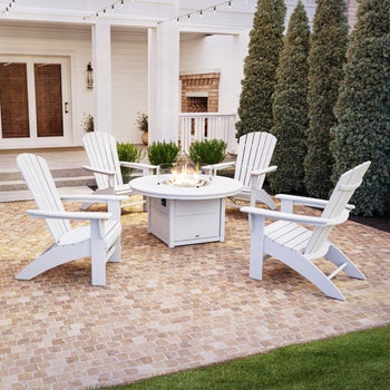 Portside 5-piece Outdoor Patio Shellback Fire Chat Set | Costco