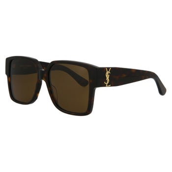 Saint Laurent SLM9 Shiny Dark Havana Brown Sunglasses | Costco