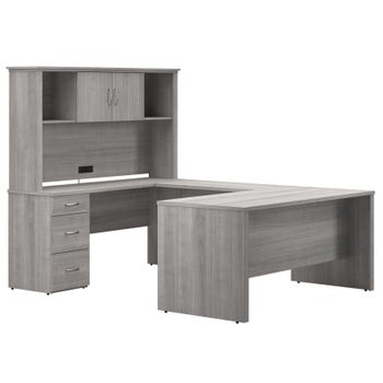 Bestar - Gosford U-Shaped Desk with Hutch