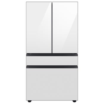 Samsung BESPOKE 36 in 22.8 cu. ft. White Glass 4-Door Counter Depth Refrigerator with Beverage Center
