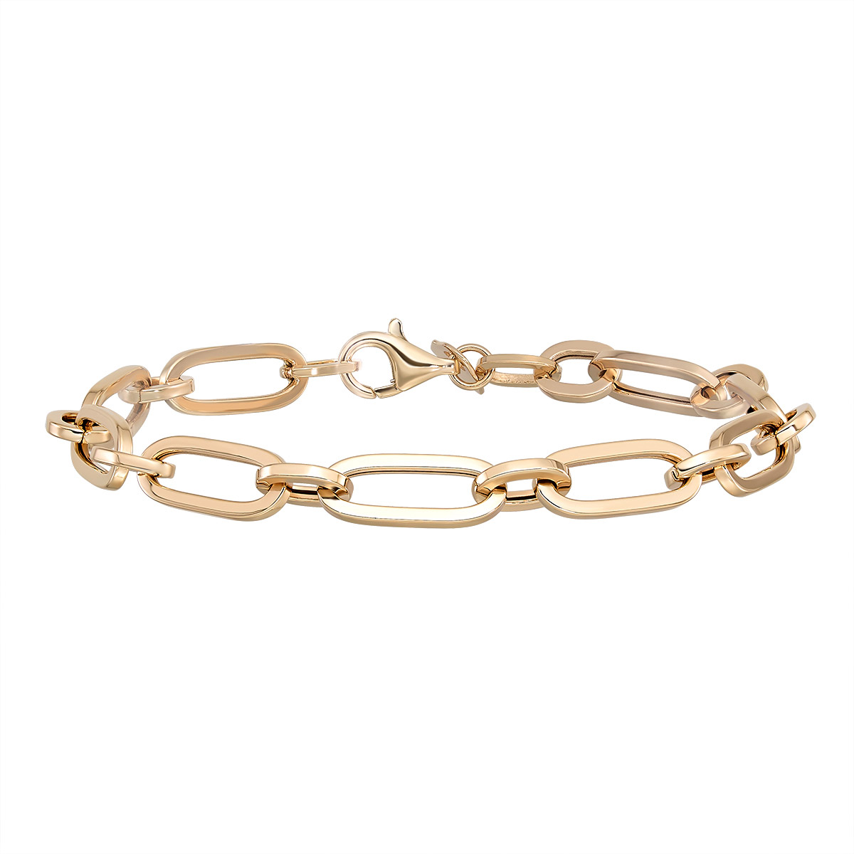 High Polish Paperclip Bracelet in Yellow Gold Costco