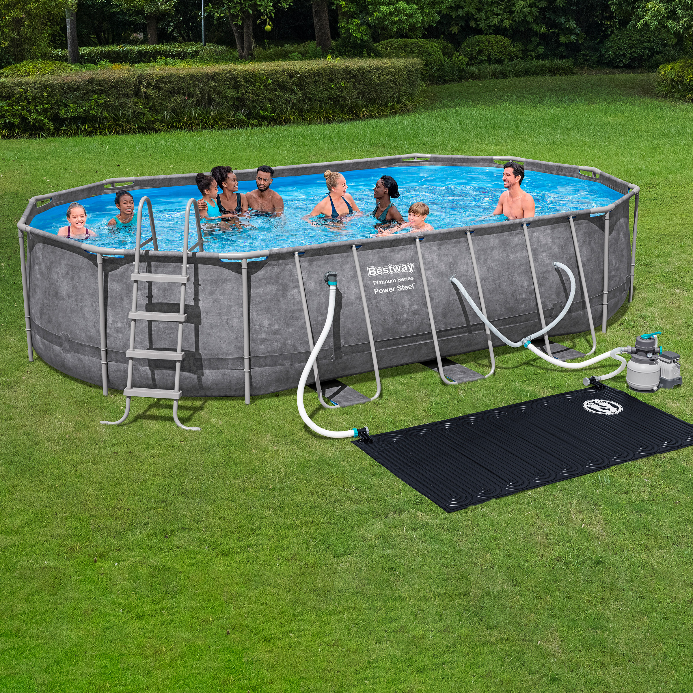 Bestway Platinum Series Power Steel 20' x 12' x 48" Oval Pool Set