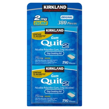 anti tobacco gum Kirkland Signature Quit 2 mg or 4mg, Original Gum, 380 Pieces