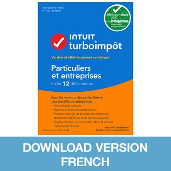 Intuit TurboTax Home & Business 2023, 12 Returns, French, Digital Download