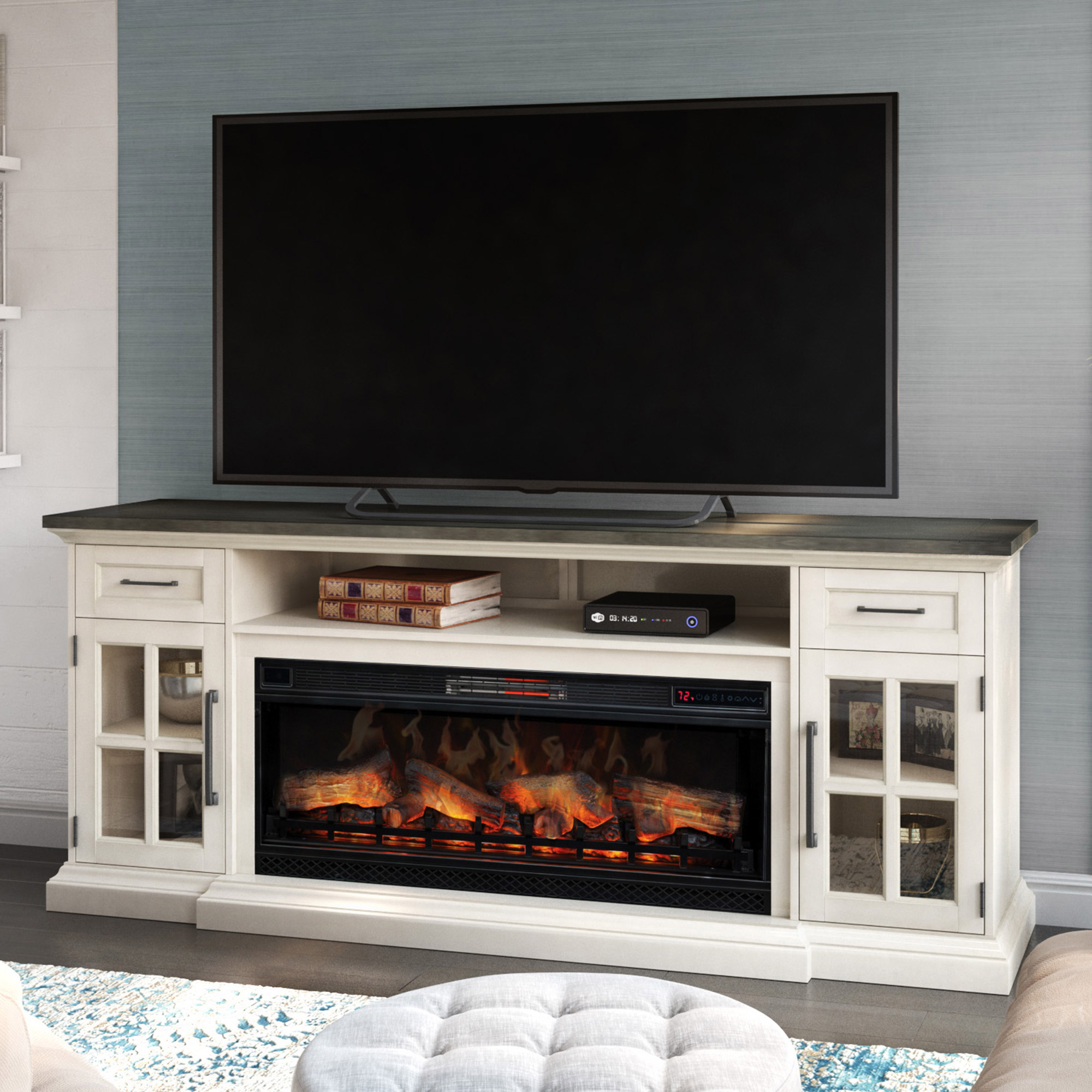 Tresanti Sloane TV Console with Classic Flame Electric Fireplace | Costco