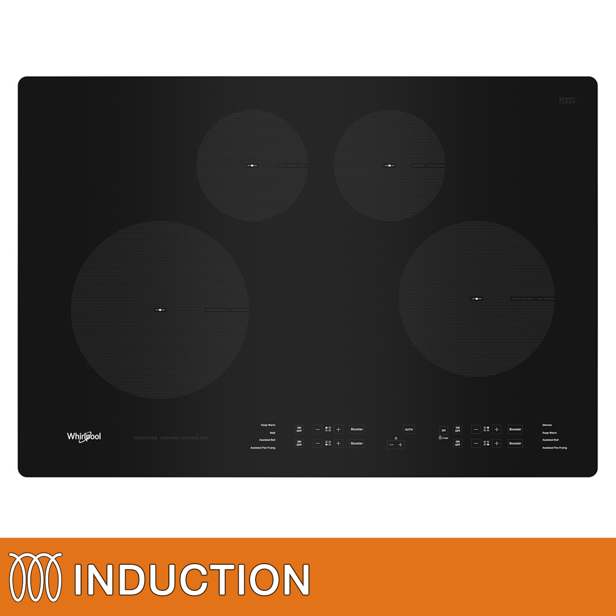 Whirlpool 30 in Black Induction Cooktop with Fast Boil Costco