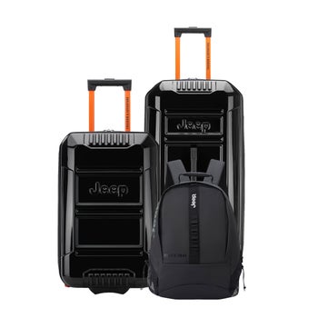 Jeep JH003B Granite 3-piece Hardside and JS011B Versatile Backpack