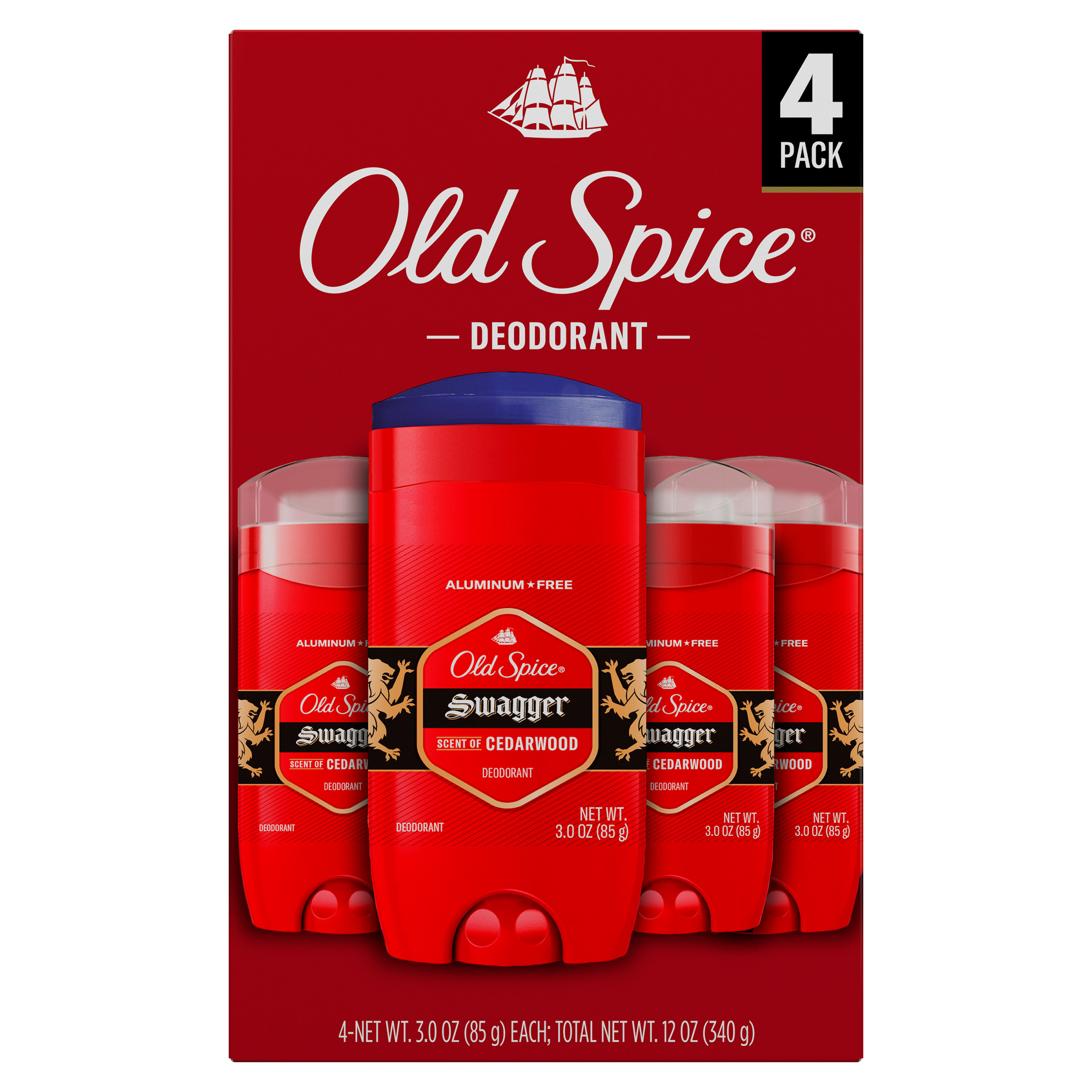 Old Spice Swagger Deodorant Aluminum Free 3 oz, 4-pack