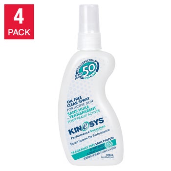 KINeSYS Fragrance-free Sunscreen Spray SPF 50, 4 x 150 mL