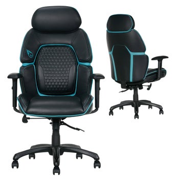 DPS Centurion Gaming Chair with Adjustable Headrest, Black and Blue