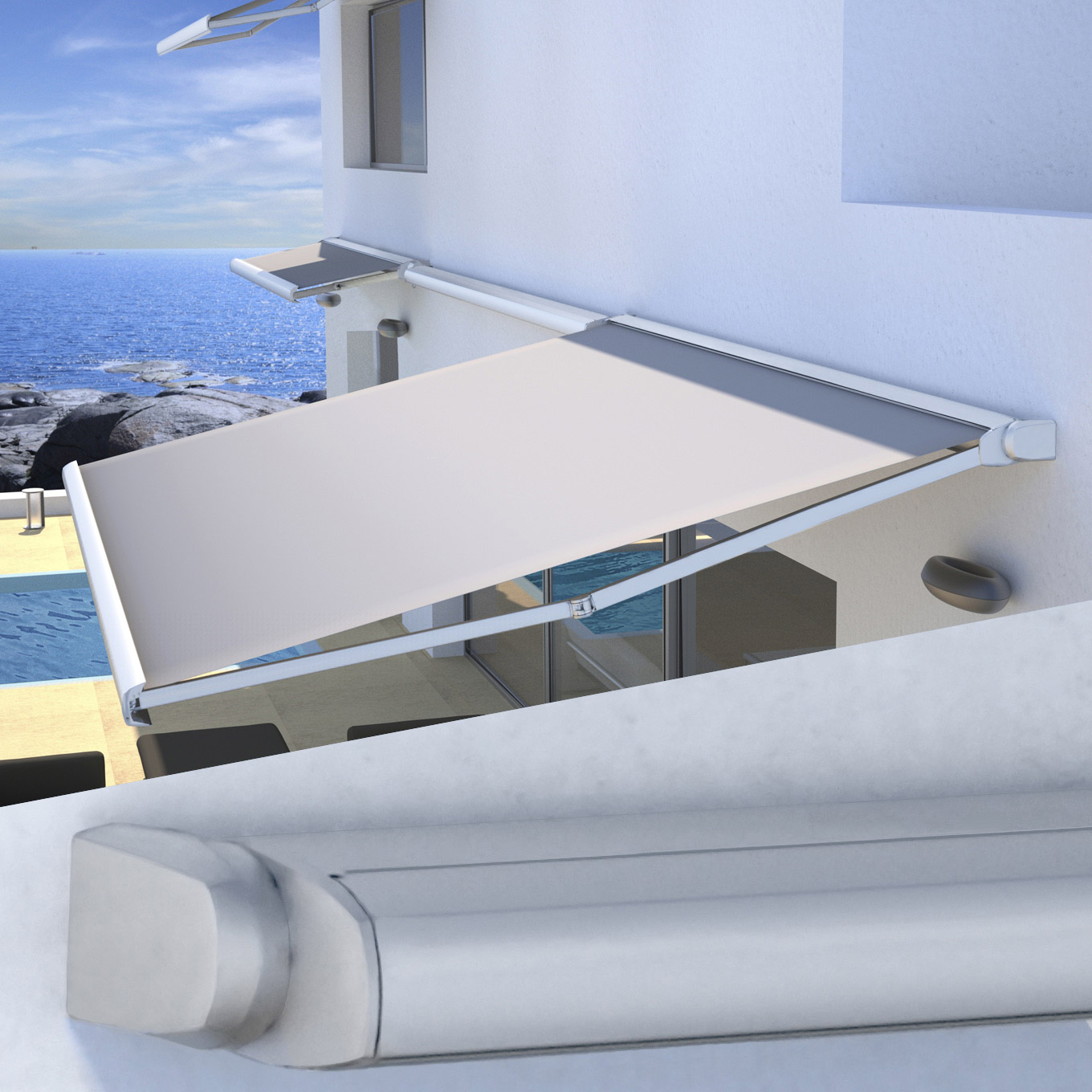 BRASILIA SLIM Motorized and Manual Cassette Awnings Costco