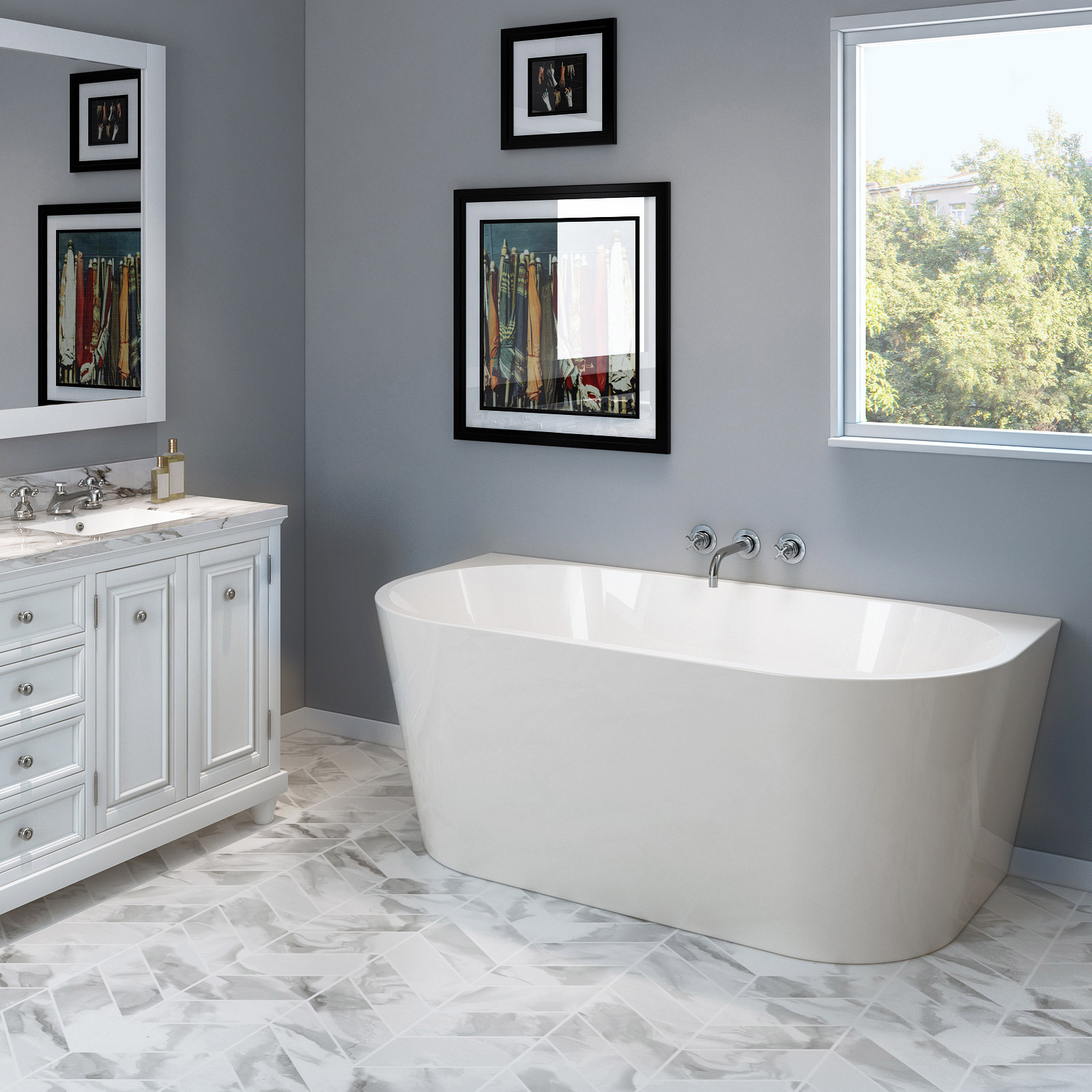 Appollo Heidi 59in. AgainstWall Seamless Freestanding Bathtub Costco