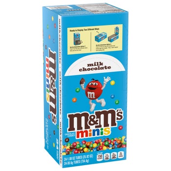 M&M's Milk Chocolate Candy Minis, 1.08 oz, 24-count | Costco