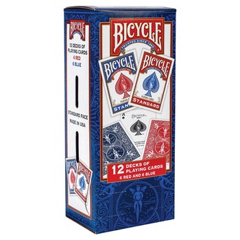 Bicycle Standard Playing Cards, 12 Red and Blue Decks