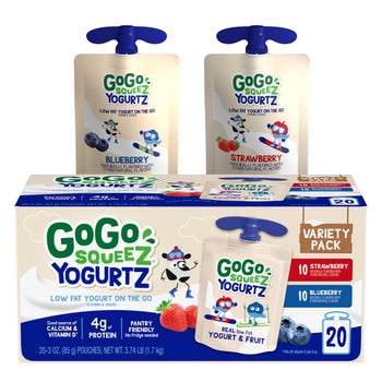 GoGo SqueeZ YogurtZ, Variety Pack, 3 oz, 20-count | Costco