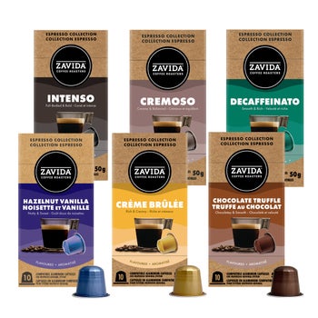 Zavida Coffee Discovery Pack Aluminum Capsules Compatible with