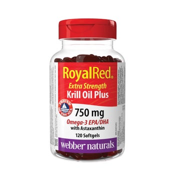 webber naturals 750 mg Royal Red Krill Oil Plus with Astaxanthin, 120-count