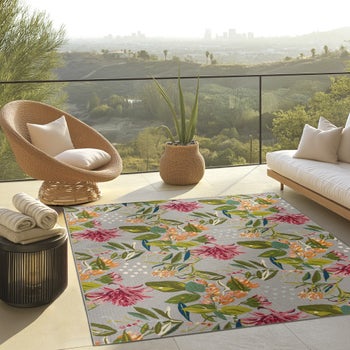 Fresco Indoor/Outdoor Rug Collection, Darra Light Gray | Costco