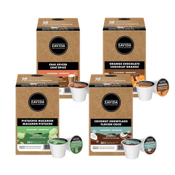 Zavida Coffee Winter Variety Pack Single Serve K Cups, 96 count