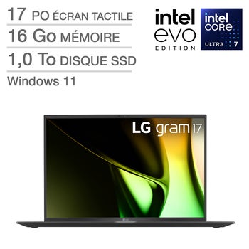 LG Gram 17 in. Touchscreen Laptop, Intel Evo Core Ultra7 155H - 16GB RAM, 1TB SSD, Intel Arc