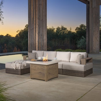 SunVilla Theo 6-piece Fire Modular Outdoor Patio Sectional Set