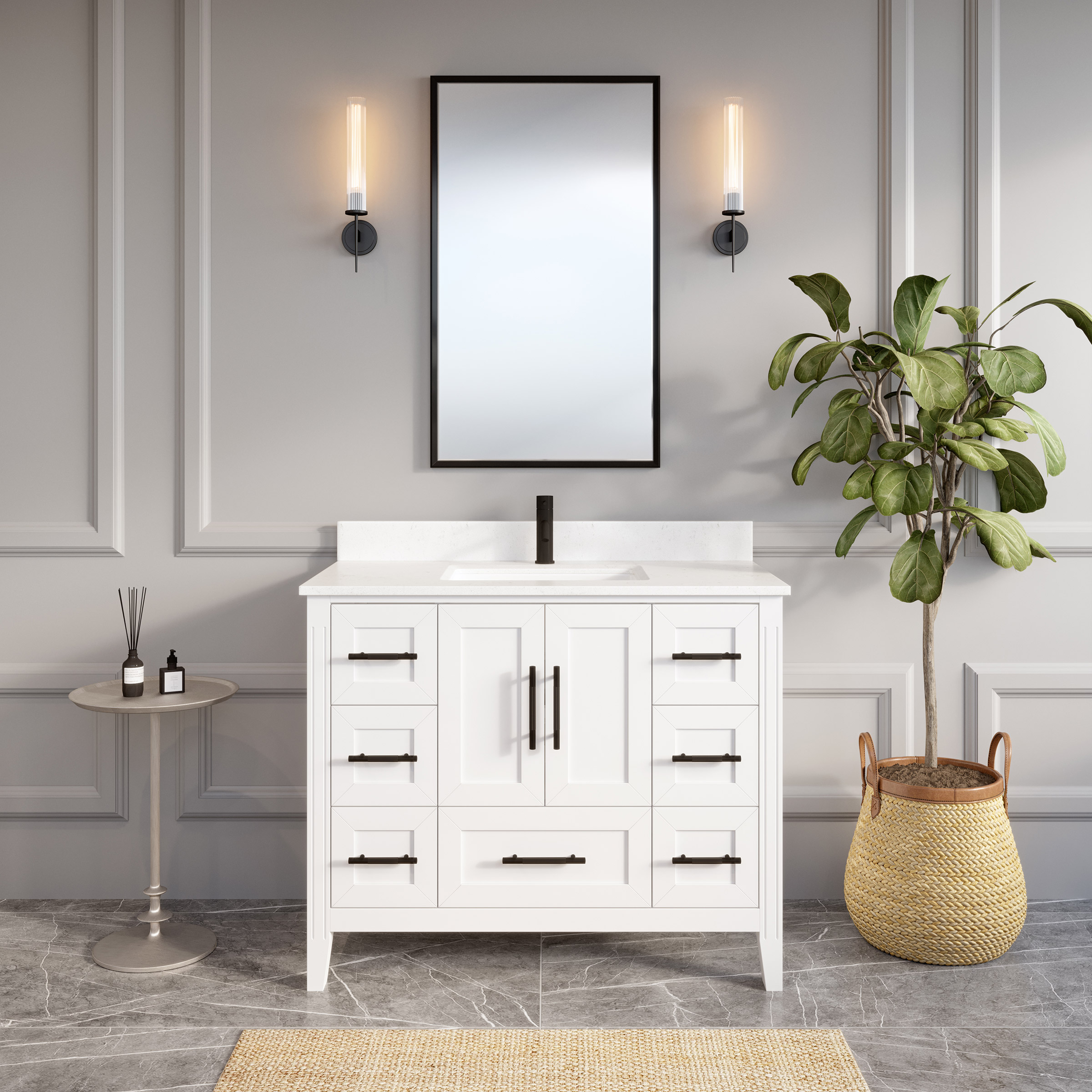 Hudson White Bath Vanity by Studio Bathe | Costco