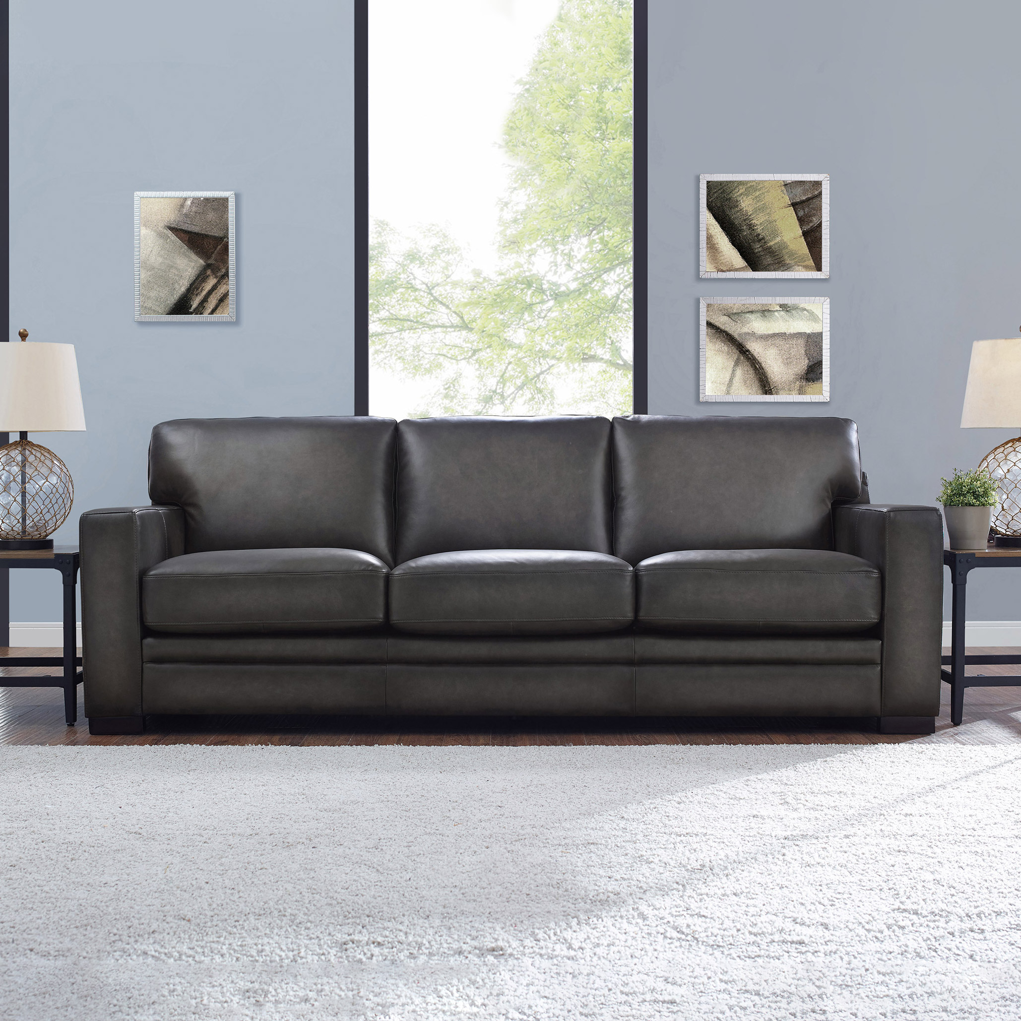 Luca Modern Topgrain Leather Sofa Costco