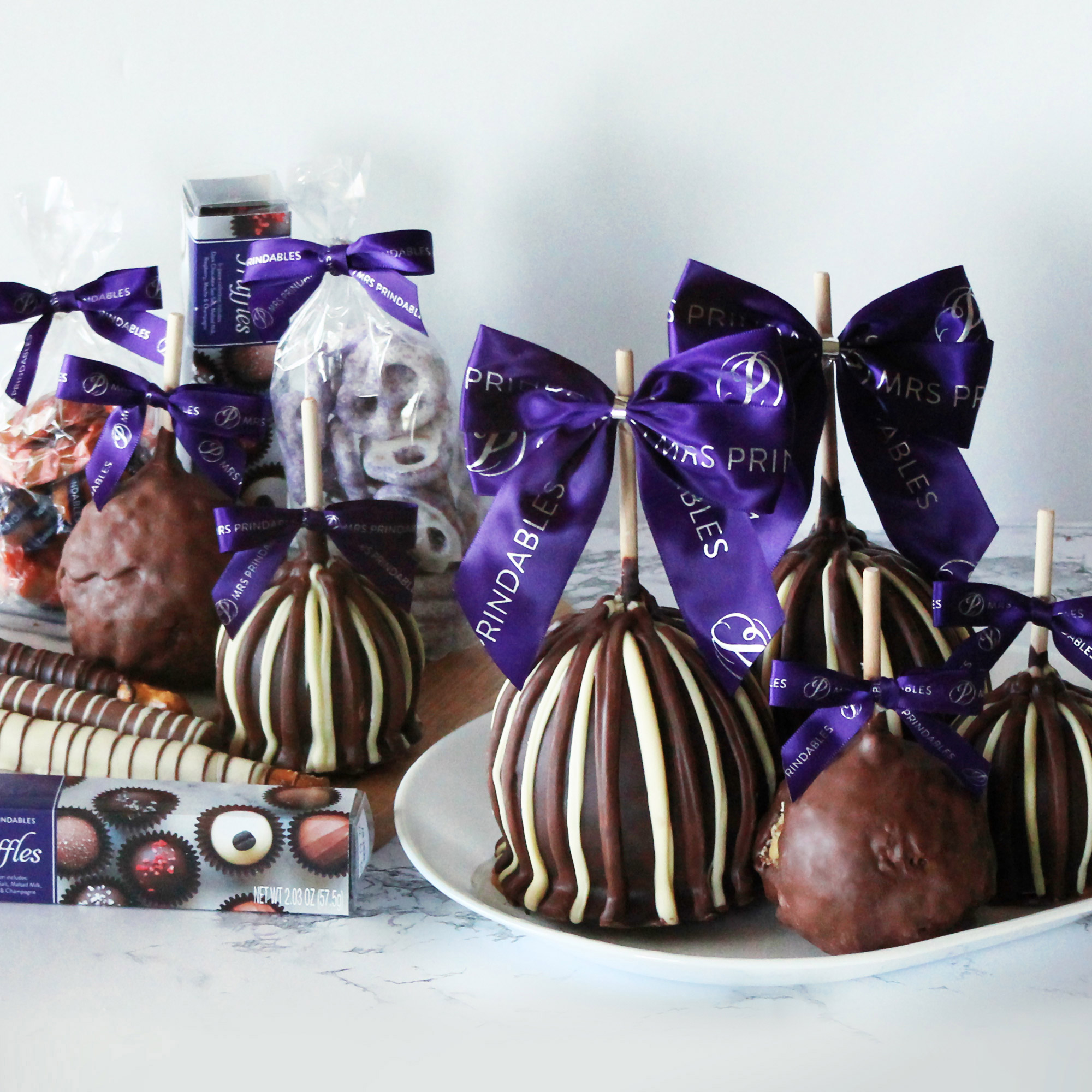 Mrs. Prindables 6 Gourmet Caramel Apples and Confections Gift Basket ...