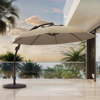 Seasons Sentry 11.5 ft. Round Side Mount Cantilever Umbrella | Costco