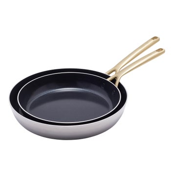 GreenPan GP5 5-ply Stainless Steel Skillet Set, Gold Handles, 2