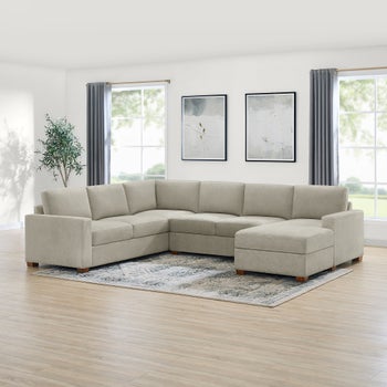 Thomasville Glenn Fabric Sectional with Storage Chaise | Costco