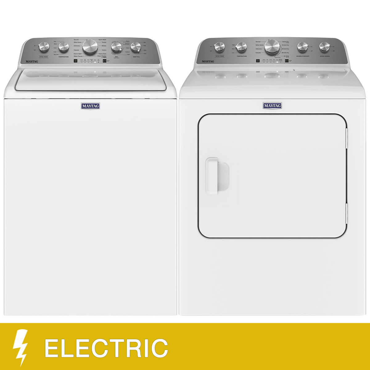 Maytag 27 in White 2piece Laundry Pair with 5.2 cu ft. Top Load Washer