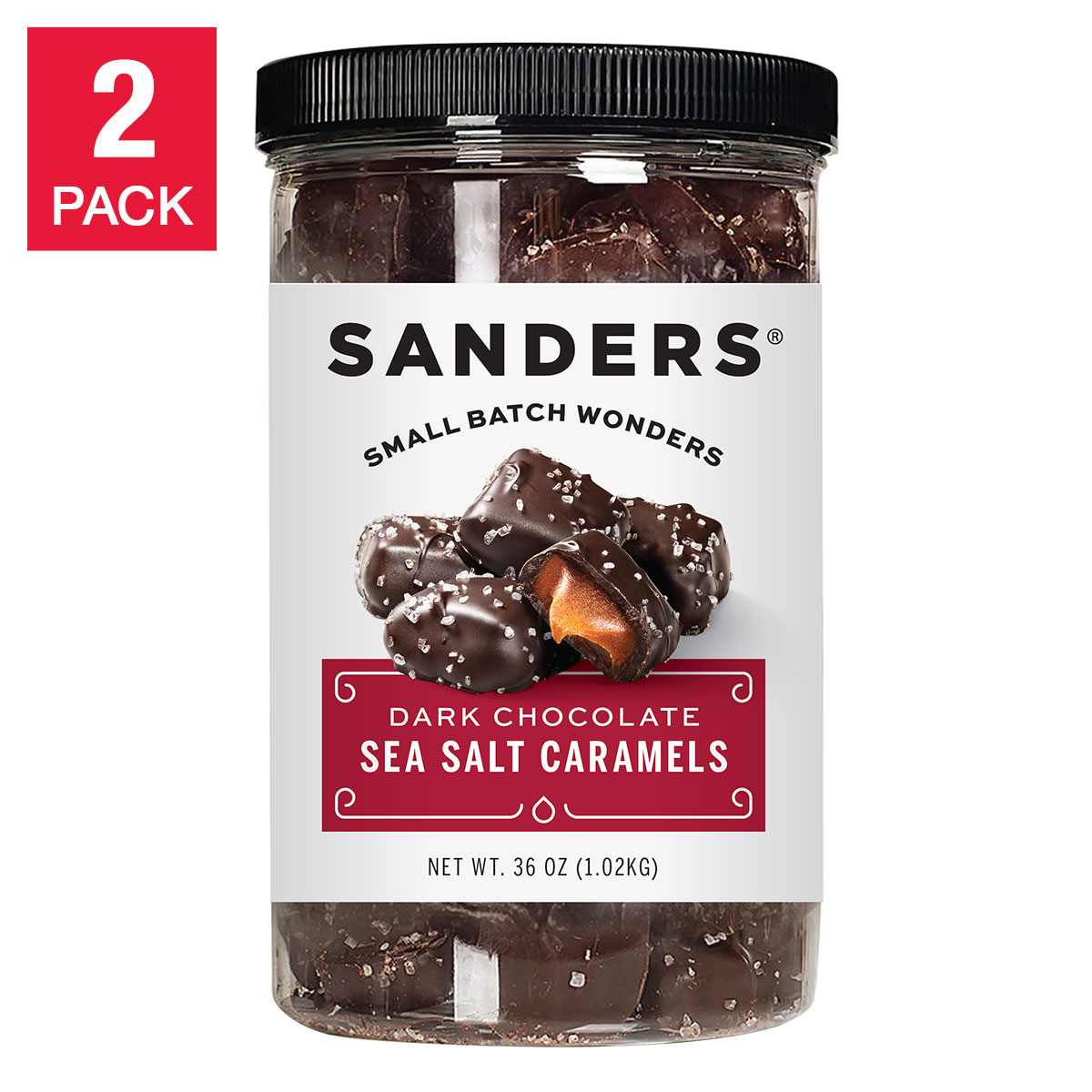 Sanders Dark Chocolate Sea Salt Caramels 36 Oz., 2-Pack