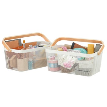 Fromバリ　ビーズバスケット3点セット Edifice Mesh Basket with Handle, 2-pack | Costco
