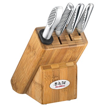 GLOBAL 5-Piece Masuta Bamboo Knife Block Set